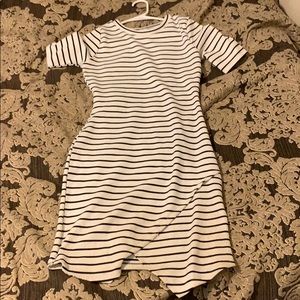 Short sleeve mid length curve hugging dress